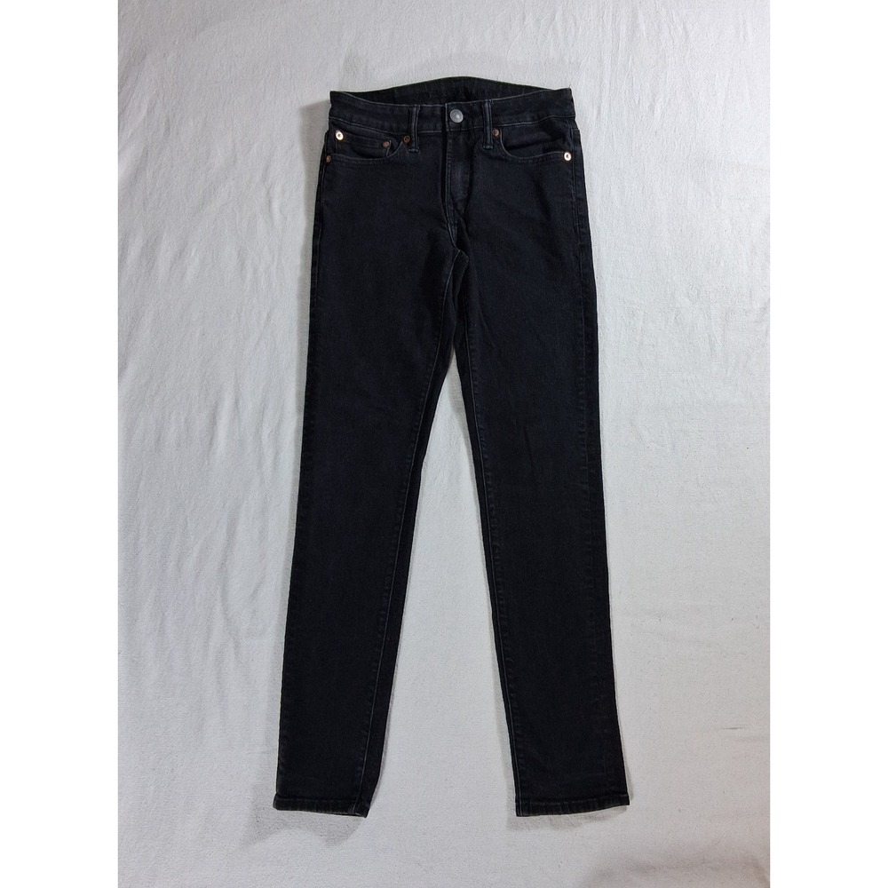 American Eagle Mens Jeans 28x32 Slim Straight Stretch Dark Gray Black Wash